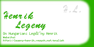 henrik legeny business card